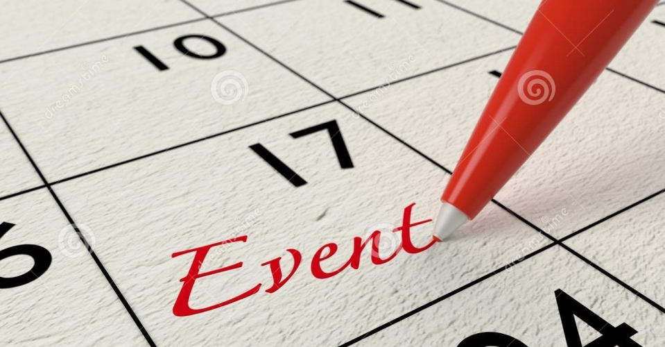 calendar with event written on date